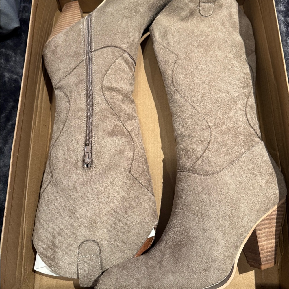 Vici Taupe Heeled Boots